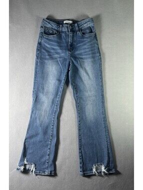 Vervet by Flying Monkey Distressed Step Hem Cropped Flare Jeans Size 26 V3071